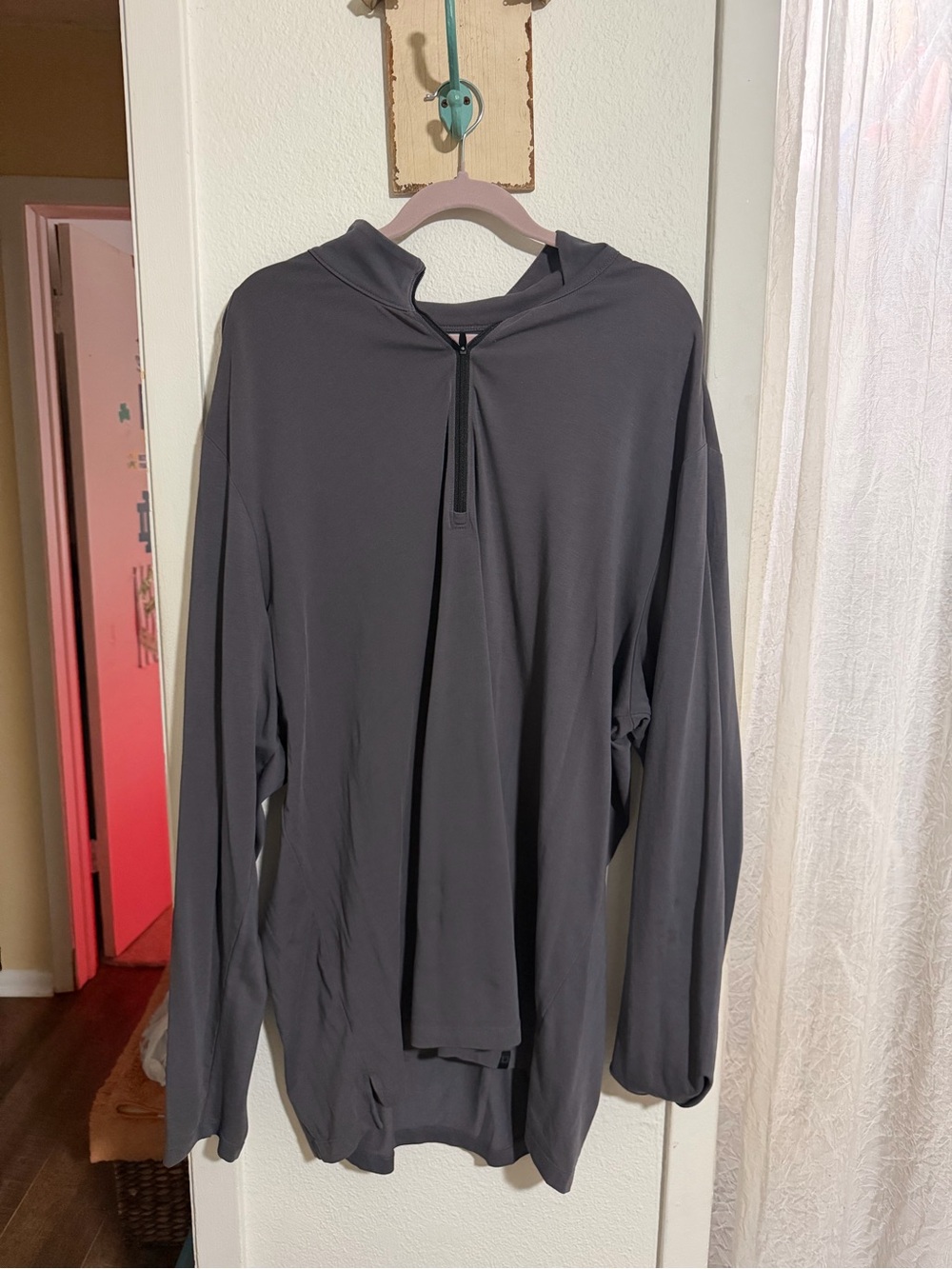 Men's Long Sleeve Hooded Pullover Shirt - Charcoal